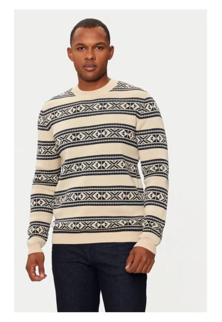 Пуловер  Triton 30207482 Бежов - стандартна кройка - памук