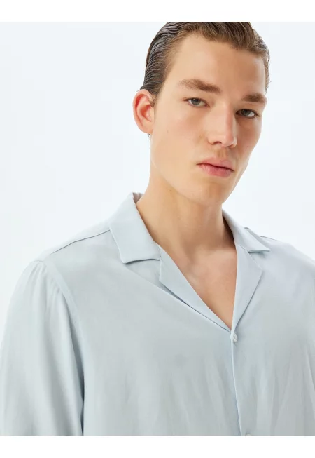 Риза с лен с дълги ръкави