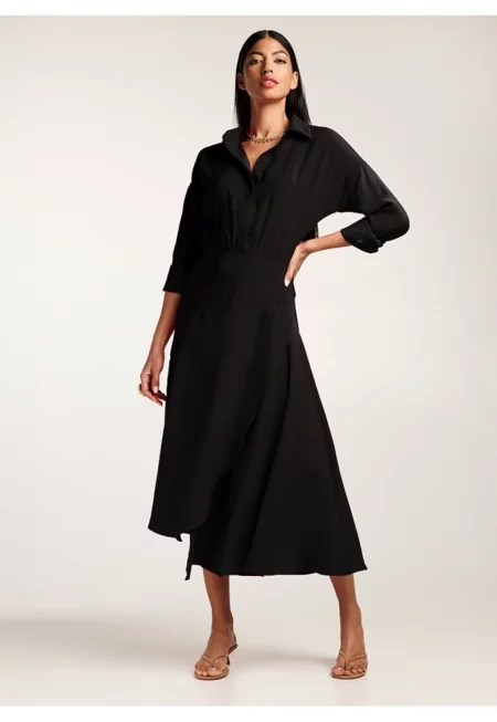 Rochie-camasa midi cu croiala asimetrica Yemen - Черен