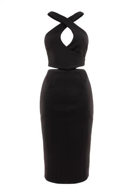 Рокля с отвори - Черен