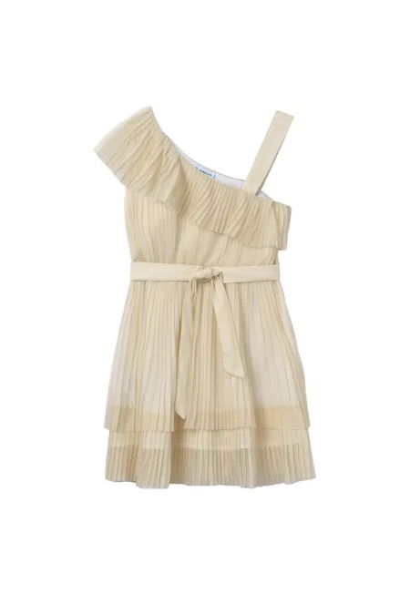 Рокля за момиче  6977 - Полиамид - Бежов