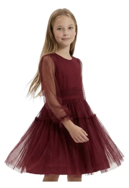 Рокля за момичета - ZOYA Fashion - Holly - Памук - Елегантна - Дълга - Розова - Розово
