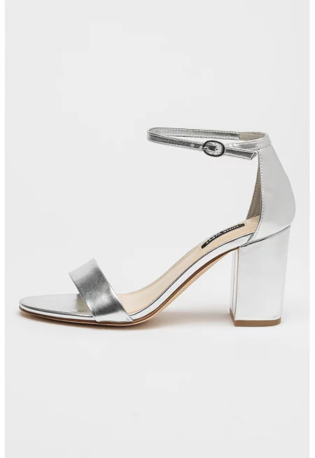 Сандали Toniann с масивен ток - Сребрист