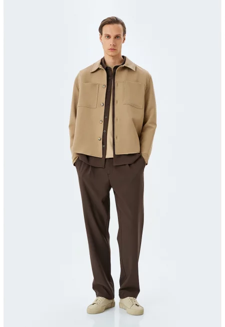 Шакет с джобове на гърдите - Камел