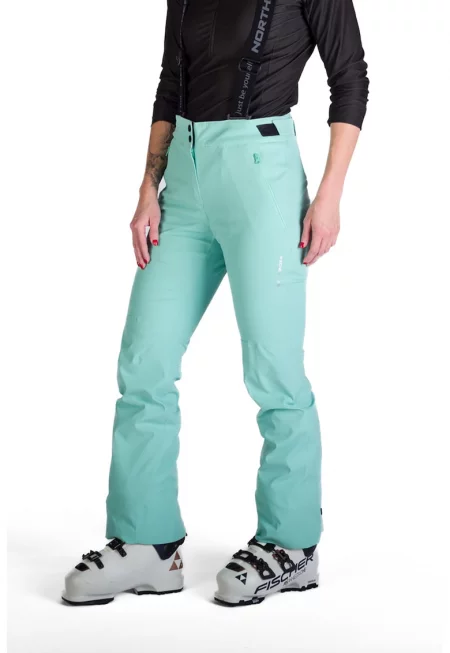 Ски панталон с тиранти - Черен - - Светлозелен