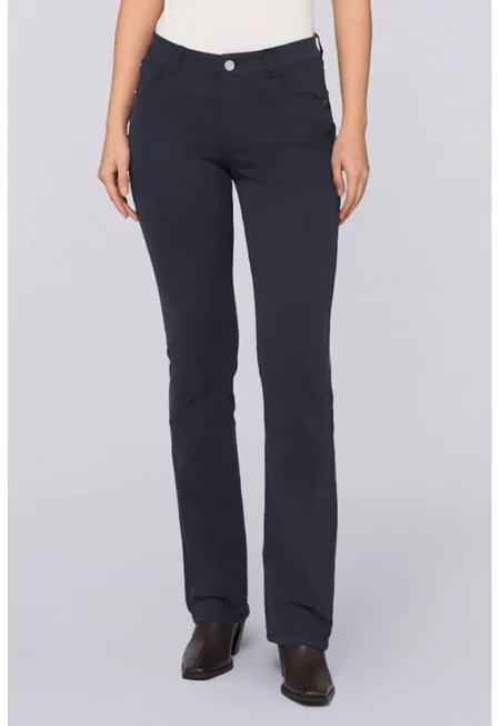 Слим дънки с миди талия - Въглен сиво