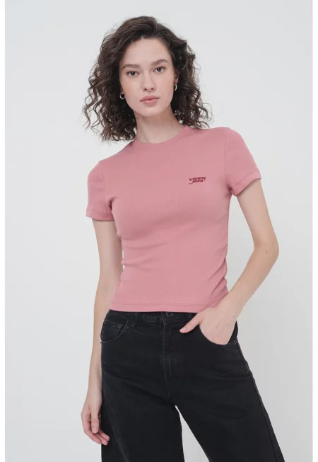 Слим тениска с бродирано лого