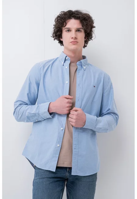 Стандартна риза Oxford Heritage - Светлосин меланж