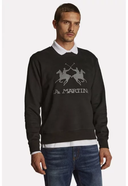 Суитшърт с овално деколте и лого