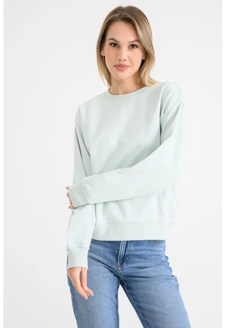 Суитшърт с паднали ръкави - Ментово зелено