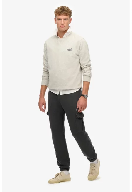 SUPERDRY - Карго спортен панталон с памук - Избеляло черно