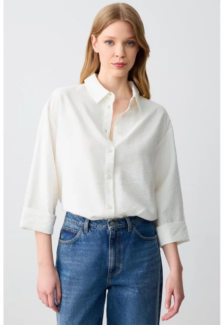 Свободна риза с модал - Слонова кост