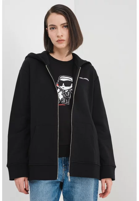 Свободно худи с джобове и цип