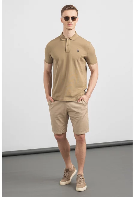 U.S. Polo Assn - Слим памучна тениска с яка