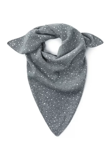 Вълнен шал с декоративни камъни