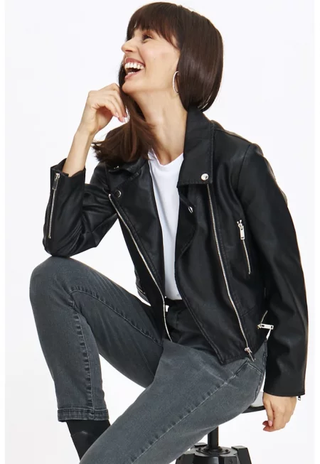 Яке от еко кожа с цепки с цип