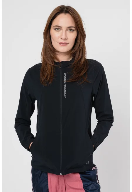 Яке за бягане OutRun The Storm с качулка - Черен