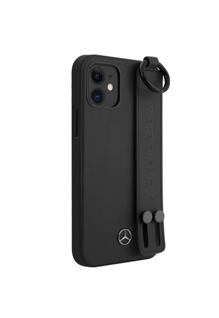 Защитен калъф  Leather Hand Strap за iPhone 12 Mini MEHCP12SLSSBK - Black