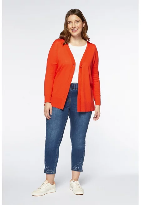 Жилетка с лен - Мандарина