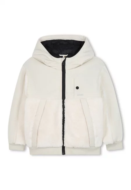 Зимно яке с качулка - Бял
