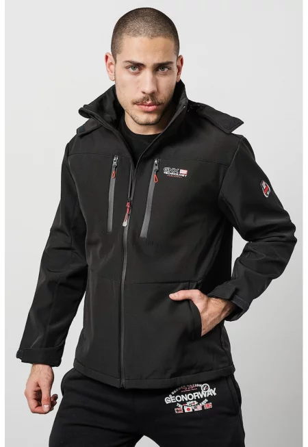 Зимно яке Timmex с качулка - Черен