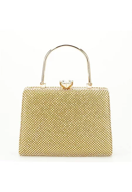 Златиста чанта клъч с камъчета BYH-877 05 14948