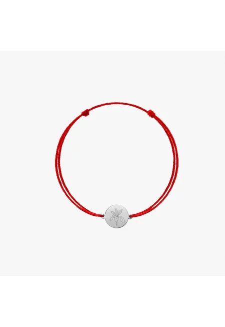 Златна гривна с шнур за деца с рожден камък - Февруари Ирис