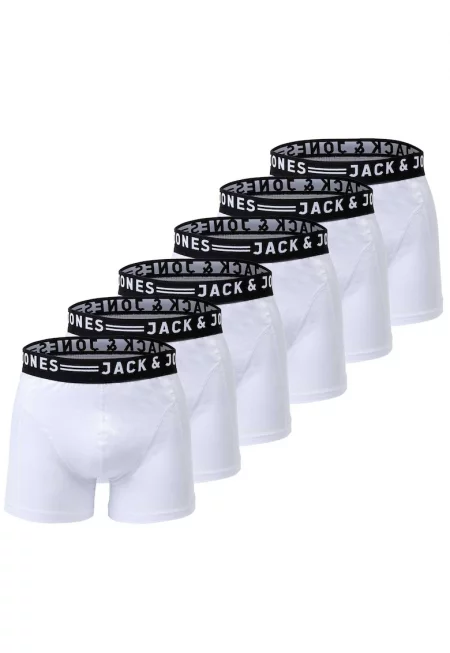 Боксерки с лого на талията - 6 чифта - Бял