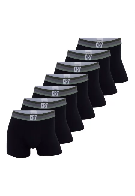 Боксерки с памук - 7 чифта - Зелен/Черен