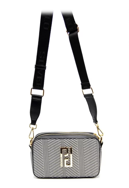 Чанта  Плетена - Бял/Черен - 13 x 20 x 8 cm