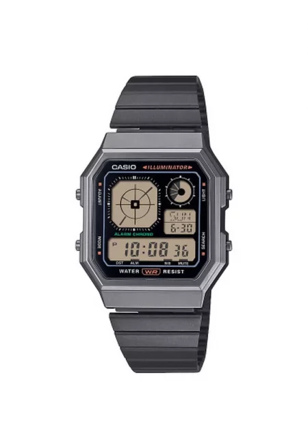 Часовник  Vintage A130WEGG-1AEF - многоцветен - 34мм - черна верижка от неръждаема стомана - водоустойчив 10 ATM