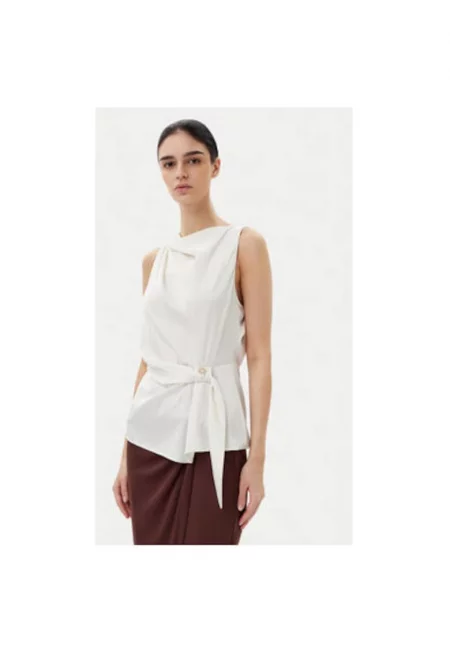 Дамска блуза  CFC0019901002 - Полиестер - Екрю - Екрю