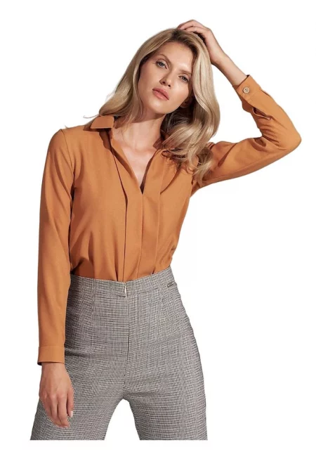 Дамска блуза  Вискоза/Полиестер Кафява