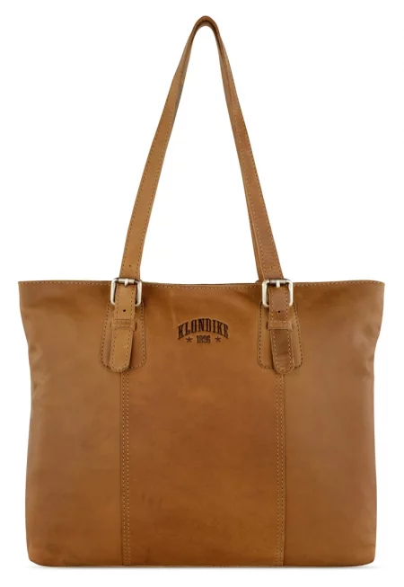 Дамска чанта за през рамо -  серия Rush Lily - KD1315 - 42.5 x 13 x 29 - естествена кожа - кафява - Коняк кафяв