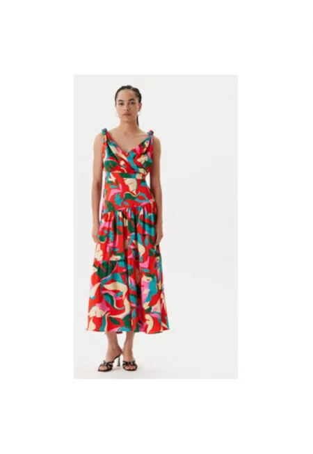 Дамска лятна рокля  251-RBY.F - Рециклиран полиестер - Многоцветен