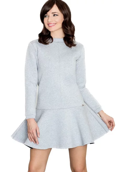 Дамска мини рокля Alirad K247 сива