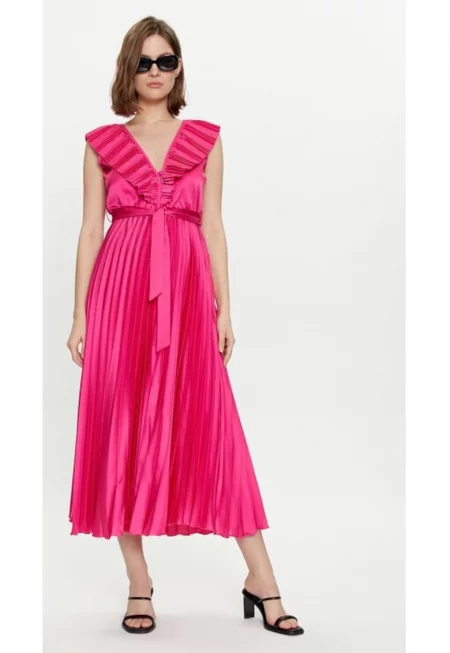 Дамска рокля -  80258 - Розова - Полиестер
