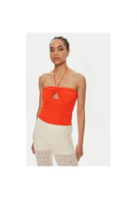 Дамска тениска -  304354427 - Полиестер - Оранжев - Оранжев