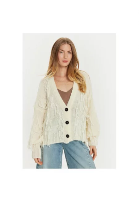 Дамски кардиган -  304948756 - Акрил/Мохер/Полиамид - Един размер INTL - Бежов