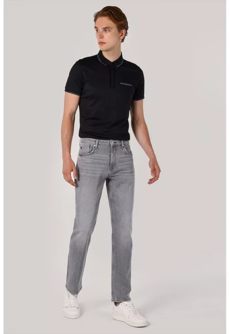 Дънки 045 David с права кройка - Сив