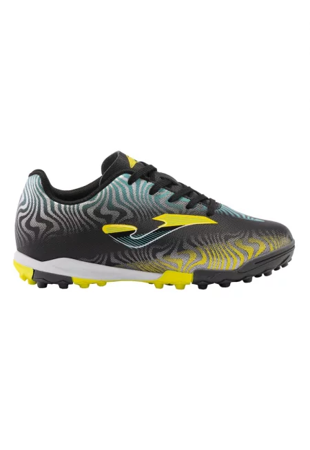 Детски футболни обувки с връзки Evolution за синтетичен терен EVJW2401TF -  33.5 EU - Black-Yellow Black