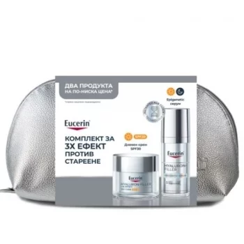ЕУЦЕРИН ХИАЛУРОН ФИЛЪР Дн.крем SPF30 50мл + епидженетик серум 30мл + несесер ПРОМО