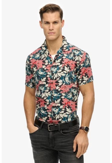 Флорална риза с остра яка - Многоцветен