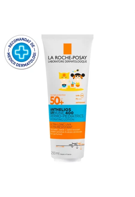 Хидратиращ лосион със слънцезащита за деца - лице и тяло SPF 50+ Eco-Tube La Roche Posay ANTHELIOS UVMUNE400 Dermo-Pediatrics - 250 мл