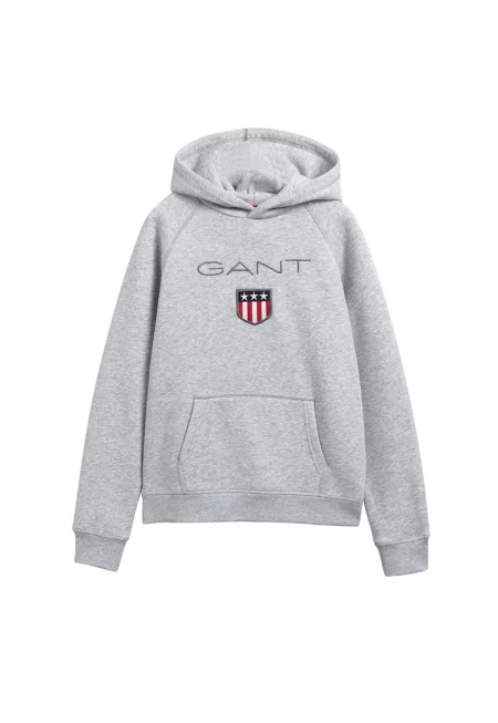 Худи Shield с бродирано лого - Сив