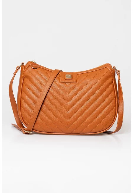 Капитонирана чанта Elbea - Канелено кафяво