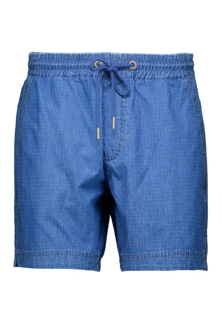 Къс дънков панталон с връзки - Светлосин