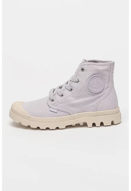 Кецове с лого и връзки - Лилав/Крем