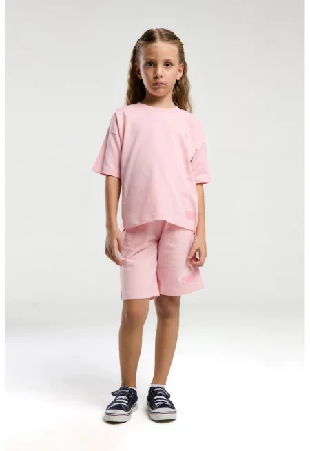 Комплект от тениска и шорти с памучно лого на US Polo Assn. - 2 части