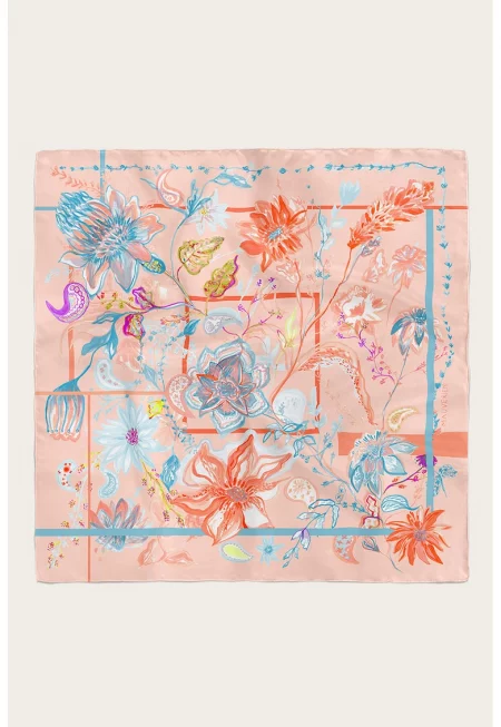 Копринен шал с принт